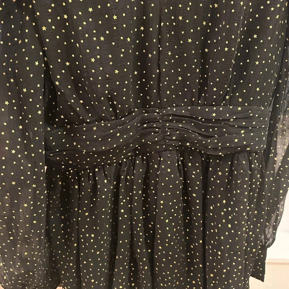INA Glimmering Skies Black And Gold Print Dress - Picture 5 of 10